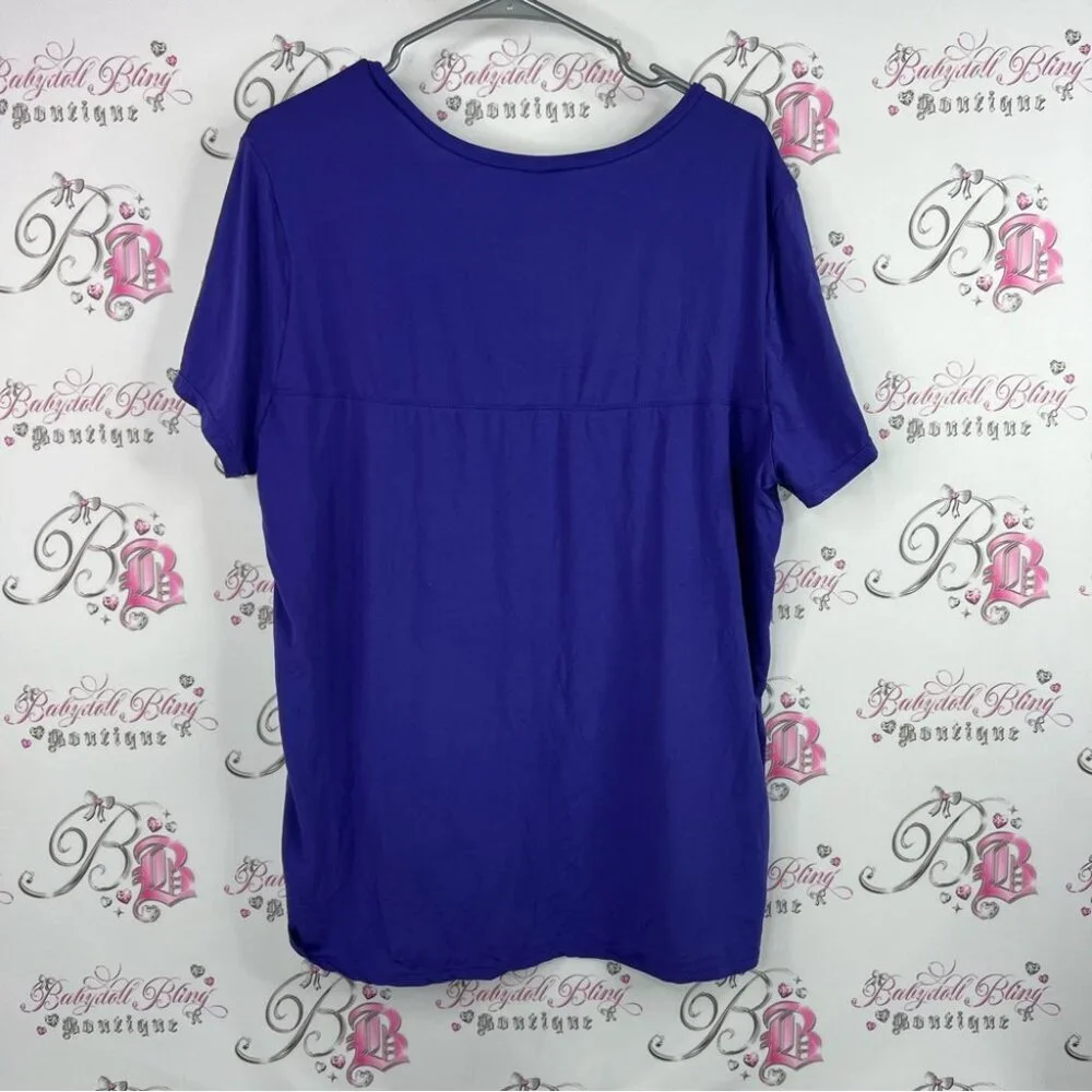 Lole tshirt tee top Women's Short Sleeve V-Neck Top in Deep Blue